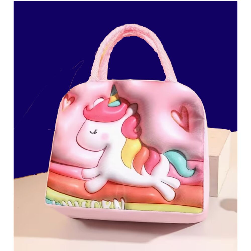 Cute Pink Pony Insulated Lunch Bag Storage Case